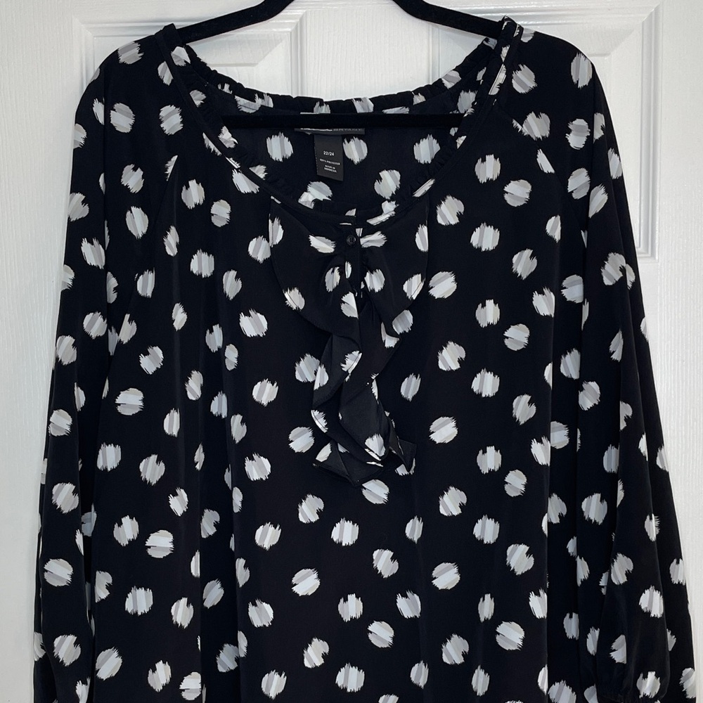 Lane Bryant  and White Patterned Blouse